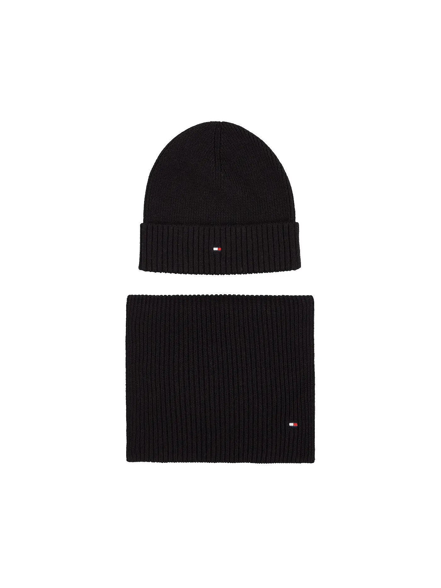 TOMMY HILFIGER | Geschenkset Mütze und Schal | schwarz